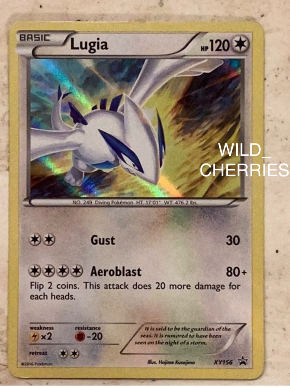 Lugia 2016 XY156 Black Star Promo Holo Pokemon Card XY 156 Evolutions #156 TCG